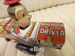 1935 MARX Dagwood the Driver Tin Lithographed Wind Up Car RARE