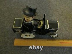 1938 MARX CHARLIE MCCARTHY IN HIS BENZINE BUGGY WIND-UP CAR With ORIGINAL BOX