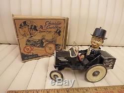 1938 MARX Charlie McCarthy / Benzine Buggy Tin Lithographed Wind Up Car with Box