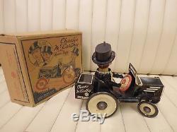 1938 MARX Charlie McCarthy / Benzine Buggy Tin Lithographed Wind Up Car with Box