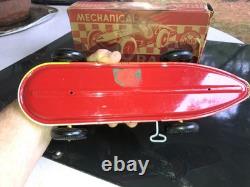 1940'SMARX TOYSMECHANICAL SPEED RACERTIN LITHO WIND UP INDY RACE CAR WithBOX