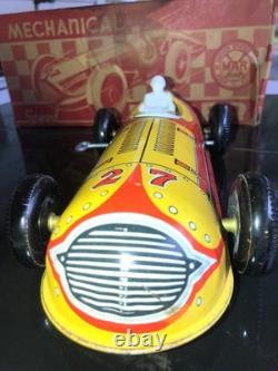 1940'SMARX TOYSMECHANICAL SPEED RACERTIN LITHO WIND UP INDY RACE CAR WithBOX