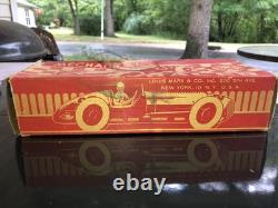 1940'SMARX TOYSMECHANICAL SPEED RACERTIN LITHO WIND UP INDY RACE CAR WithBOX