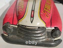 1940s/1950s Louis Marx Toys Tin Litho Fire Dept Chief Car Wind Up with Key/Runs
