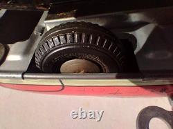 1940s/1950s Louis Marx Toys Tin Litho Fire Dept Chief Car Wind Up with Key/Runs