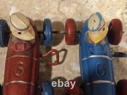 1940s WIND UP TIN & CELLULOID DONALD DUCK RACE CAR TOY POST WWII OCCUPIED JAPAN