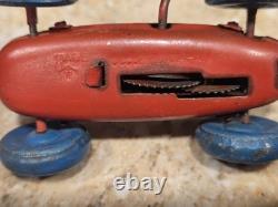 1940s WIND UP TIN & CELLULOID DONALD DUCK RACE CAR TOY POST WWII OCCUPIED JAPAN