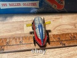 1940s Wolverine Tin Litho Toy Jet Roller Coaster with Little Car MFD Original Box