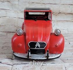 1950 2cv Red 1/12 Diecast Model Car by European Bronze Finery Decorative