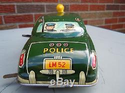 1950 Marx Tin Windup/Battery Op Dick Tracy Siren Squad Car in Orig Box. A++. NR