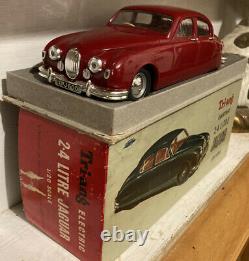 1950'S/60'S TRIANG ELECTRIC Jaguar 2.4 Rare Red 120 SCALE BOXED Vintage Minic