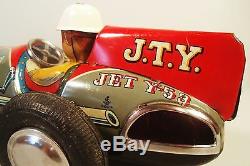 1950's Tin Friction Jty Jet Race Car Racer W Driver Hadson Yonezawa Japan