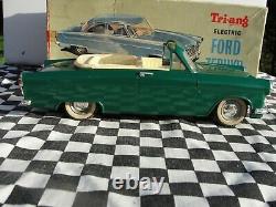 1950's/60's Triang Electric Ford Zephyr Convertible Green 120 Scale Used Boxed