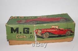 1950's A. H. I Brand, Made in Japan MG TD Tin Friction Car, Nice Original with Box