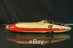 1950's Bandai Japan Nsu #7 Record Racer Tin Friction Race Car Salt Flat Toy