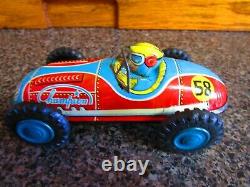 1950's Champion Race Car Made in Japan Tin Litho Friction #58 6 inches long