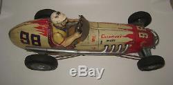 1950's Japan Yonezawa Indianapolis Champion's Racer No 98 Friction 18 Toy Car