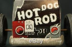 1950's Masuya Japan Hot Dog Rod Friction Powered Tin Car Vintage Original Boxed
