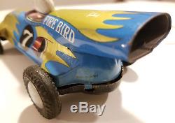 1950's Original Fire Bird Pressed Tin (japanese) Litho Friction Cool Toy Car