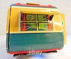 1950's TIN Litho FRICTION OLDSMOBILE Car/TRAILER HOUSE by YONEZAWA Hugh Ugoli