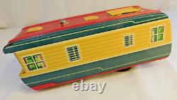 1950's TIN Litho FRICTION OLDSMOBILE Car/TRAILER HOUSE by YONEZAWA Hugh Ugoli