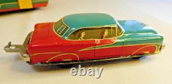 1950's TIN Litho FRICTION OLDSMOBILE Car/TRAILER HOUSE by YONEZAWA Hugh Ugoli