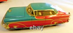 1950's TIN Litho FRICTION OLDSMOBILE Car/TRAILER HOUSE by YONEZAWA Hugh Ugoli