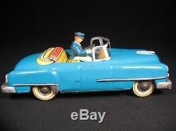 1950's VINTAGE 10 CHRYSLER CONVERTIBLE with DRIVER TIN LITHO. CAR HADSON JAPAN