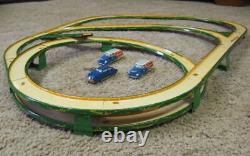1950's Vintage TIPPCO US Zone Germany TIN TOY WINDUP RACE CARS SET withTRACK