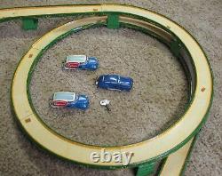 1950's Vintage TIPPCO US Zone Germany TIN TOY WINDUP RACE CARS SET withTRACK