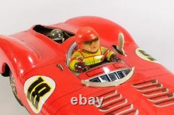 1950s Aoshin Japan Vintage Mercedes Tin Race Car Toy Battery-Operated 11-Long
