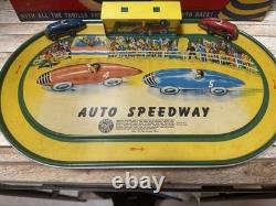 1950s Auto Speedway Magic by The Automatic Toy Co. W Original Box & 2 Cars