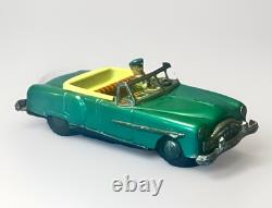 1950s Japan Tin Litho Packard 2 Door Convertible Friction Toy with Driver 8 works