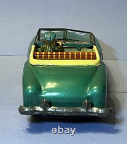 1950s Japan Tin Litho Packard 2 Door Convertible Friction Toy with Driver 8 works