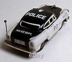 1950s Marusan Police Car Friction Tin Toy Vintage Rare Antique Made in japan F/S