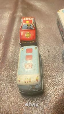 1950s Tin Litho Friction Cars And Trucks Set Of 12 With Horrible Store Display