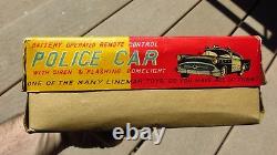 1950s Vintage Tin Battery Operated Buick Police Car by LineMar Marx Japan MINT