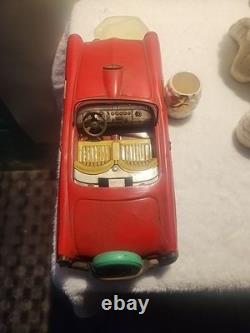 1956 Ford Thunderbird Convertible Tin Friction Toy Car 10 Japan
