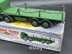 1957 Original Dinky Toys 905 GREEN FODEN FLAT TRUCK WITH CHAINS Boxed Second typ