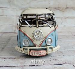 1957 tin plate model Kombi Camper Van in Blue and white Passenger Van Decorative