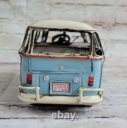 1957 tin plate model Kombi Camper Van in Blue and white Passenger Van Decorative