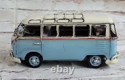 1957 tin plate model Kombi Camper Van in Blue and white Passenger Van Decorative