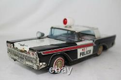 1958 Ford Tin Friction Police Car, Made in Japan, Nice Original