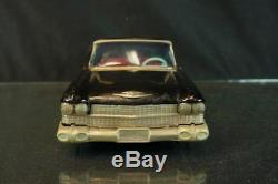 1959 Bandai Japan Black Cadillac Tin Friction Car Sedan Vintage Toy Large