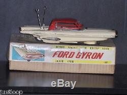 1960 Japan Ichida Ford Gyron Tin B/O Concept Car WithOB No Reserve