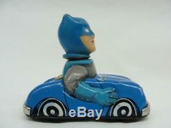 1960's MARX BATMAN BATMOBILE TIN FRICTION SUPER HERO TOY CAR COMIC With BOX