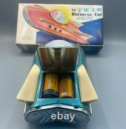 1960s-70s Battery Operated Universe Car Tin Litho Space Toy with Batteries