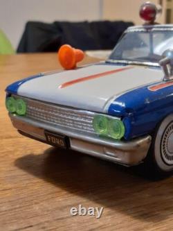 1960s Ichiko Tin Ford Police Car Vintage Toy Limited Edition Used with Box