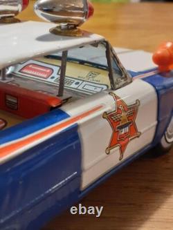 1960s Ichiko Tin Ford Police Car Vintage Toy Limited Edition Used with Box