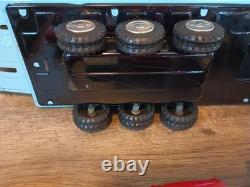 1960s Japan Tin Friction Sears Turnpike Car Transporter & 12 Friction Cars & Box